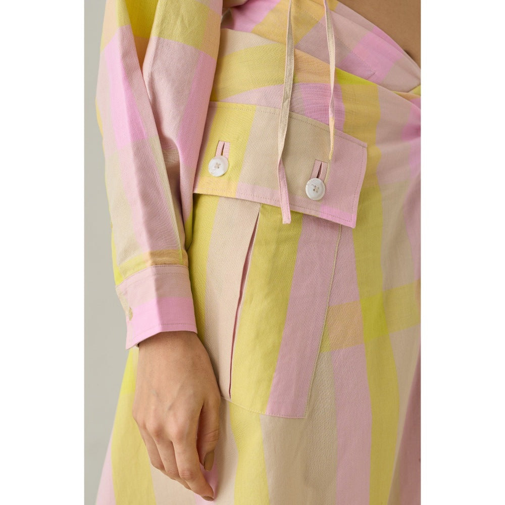 No Grey Area Multi-Colour Madras Workwear Skirt