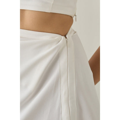 No Grey Area White Draped Dress