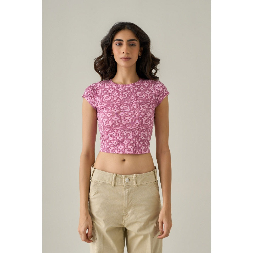 No Grey Area Pink Kolam Crop Top