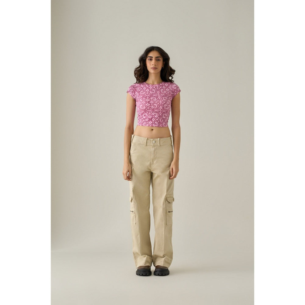 No Grey Area Pink Kolam Crop Top