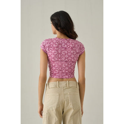 No Grey Area Pink Kolam Crop Top