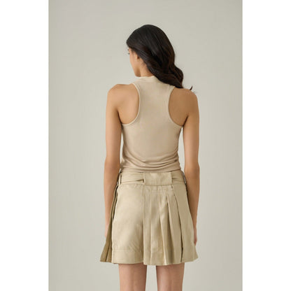 No Grey Area Beige Third Eye Tank Top