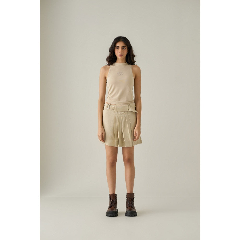 No Grey Area Beige Third Eye Tank Top