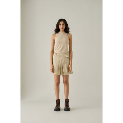 No Grey Area Beige Third Eye Tank Top