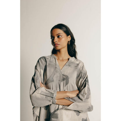 No Grey Area Surrealist Tunic Shirt