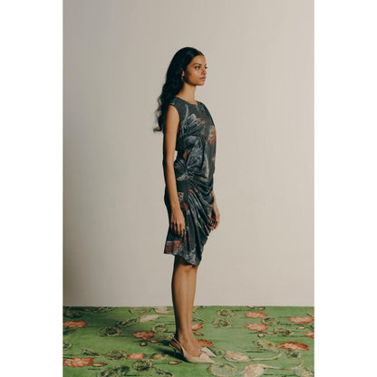 No Grey Area Surrealist Outline Jersey Dress