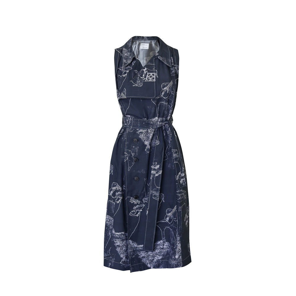 No Grey Area Surrealist Trench Dress with Belt (Set of 2)