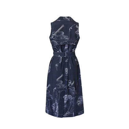 No Grey Area Surrealist Trench Dress with Belt (Set of 2)