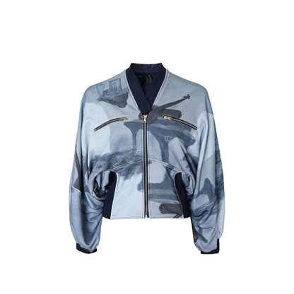 No Grey Area Surrealist Directional Bomber Jacket