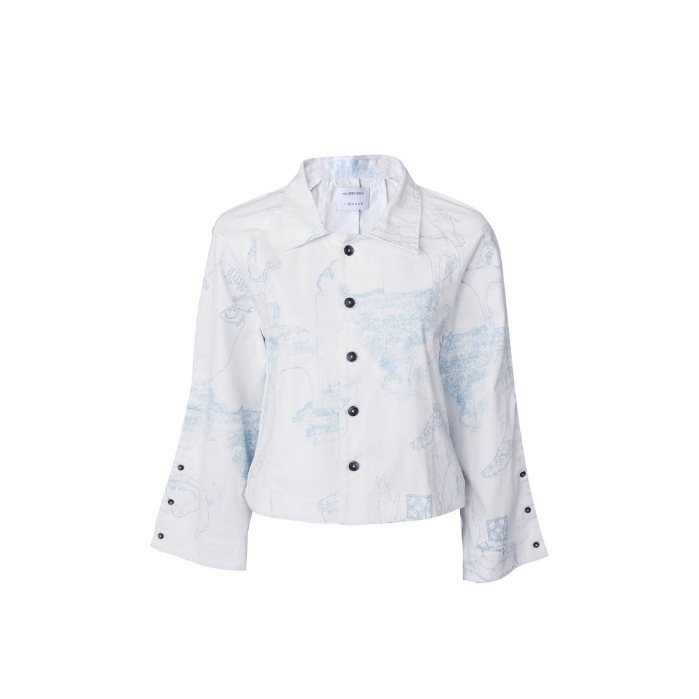 No Grey Area Surrealist Outline Shacket