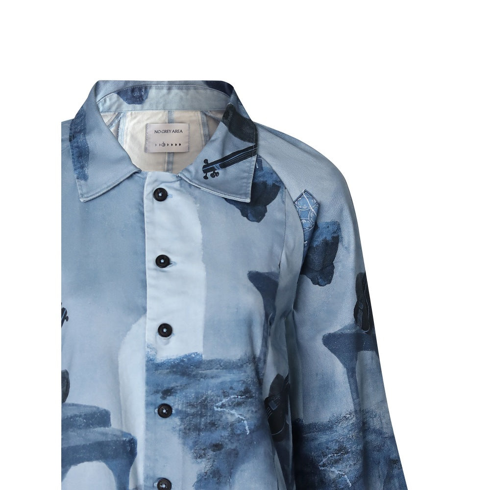 No Grey Area Monochrome Surrealist Shacket