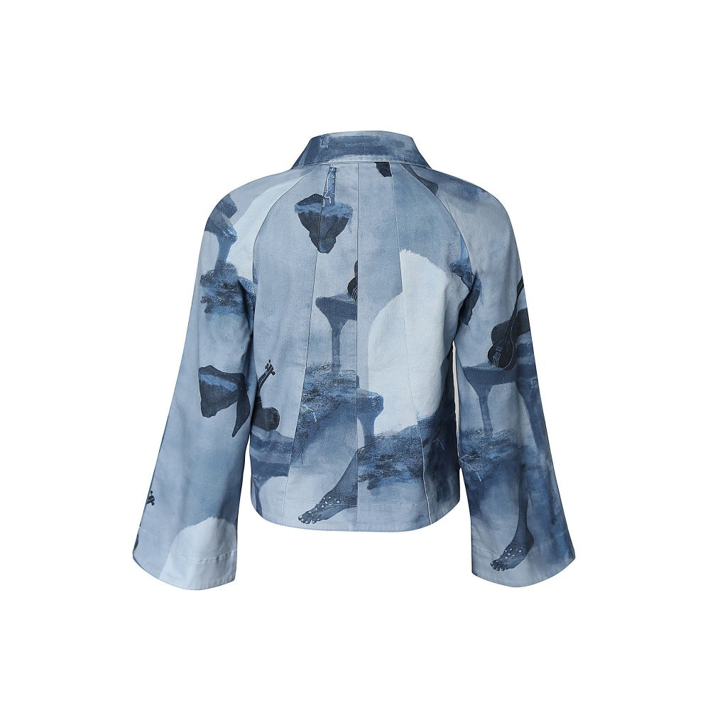 No Grey Area Monochrome Surrealist Shacket