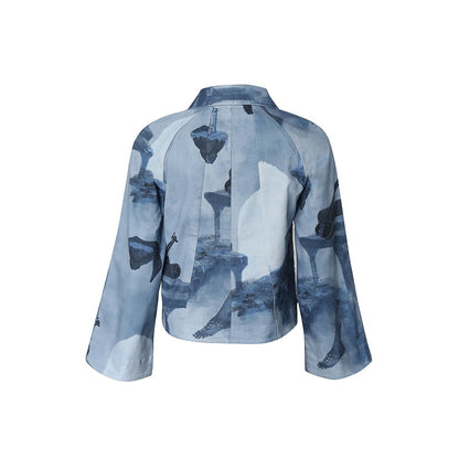 No Grey Area Monochrome Surrealist Shacket