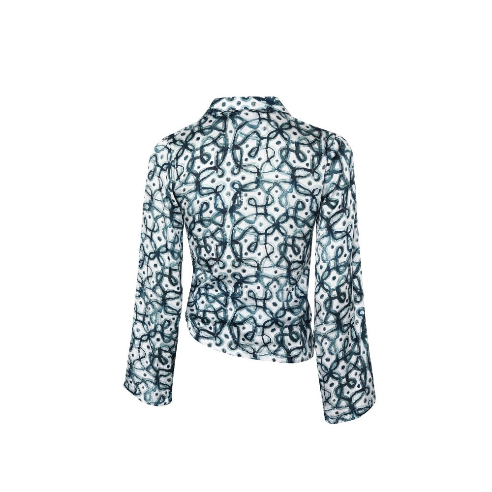 No Grey Area Watercolour Kolam Asymmetric Shirt