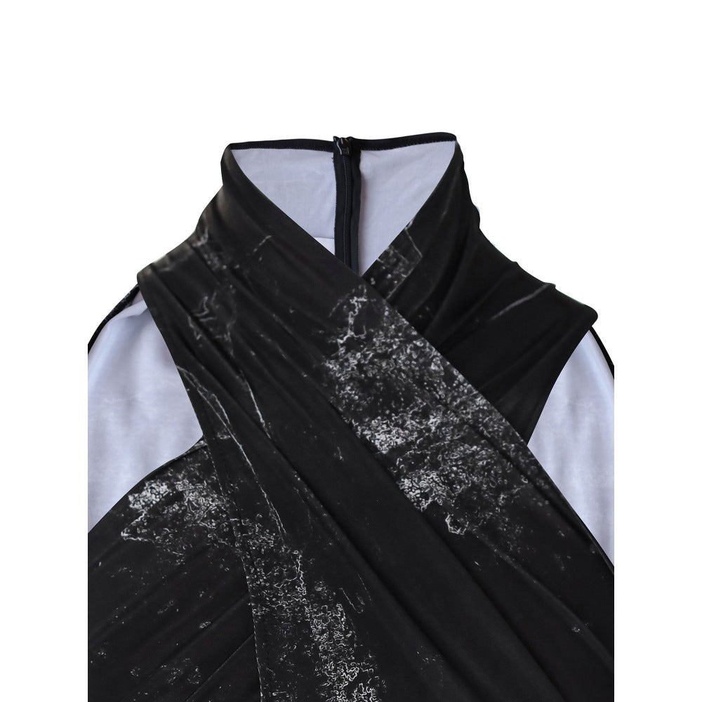 No Grey Area Surrealist Cross-Layer Top