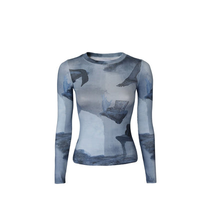 No Grey Area Surrealist Tonal Rib Top
