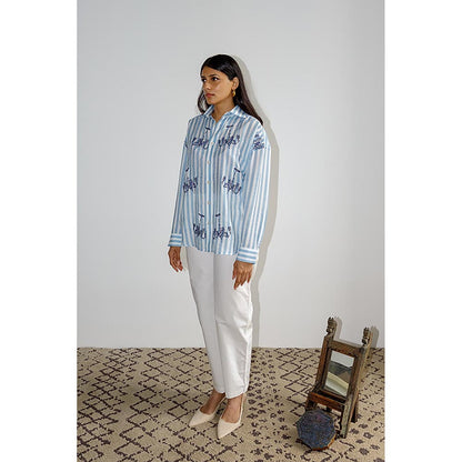 No Grey Area Blue Swinging Jhoomar Shirt