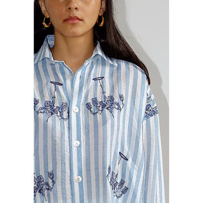 No Grey Area Blue Swinging Jhoomar Shirt
