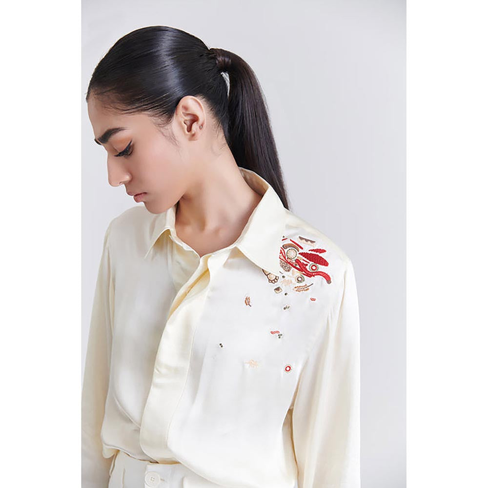 No Grey Area Off White Debris Boxy Shirt