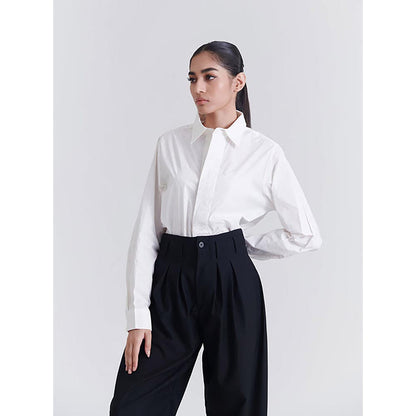 No Grey Area White Lily Bloom Boxy Shirt
