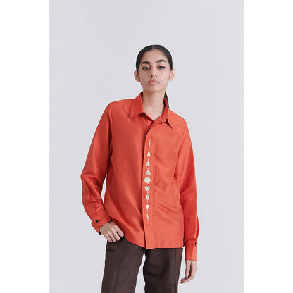 No Grey Area Orange Lily Bloom Boxy Shirt