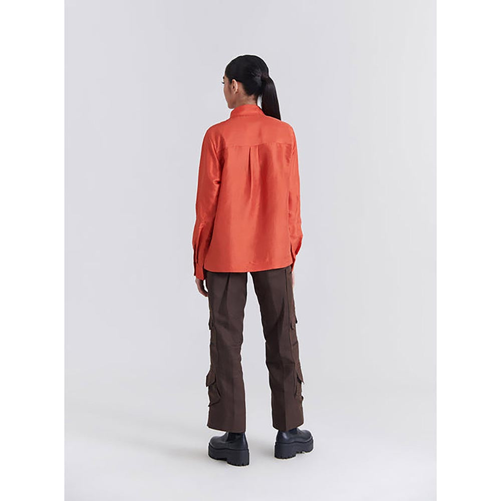 No Grey Area Orange Lily Bloom Boxy Shirt