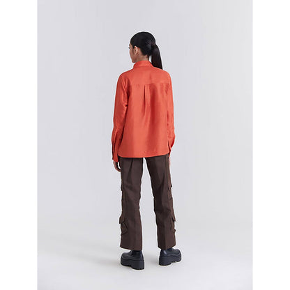 No Grey Area Orange Lily Bloom Boxy Shirt