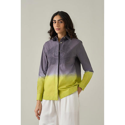 No Grey Area Grey Ombre Boxy Shirt
