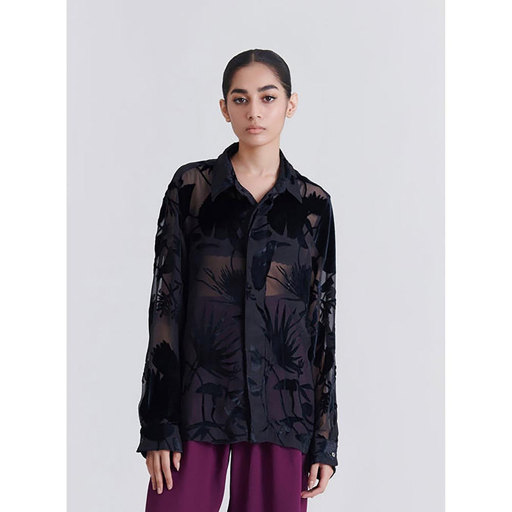 No Grey Area Black Shadow Maalai Boxy Shirt