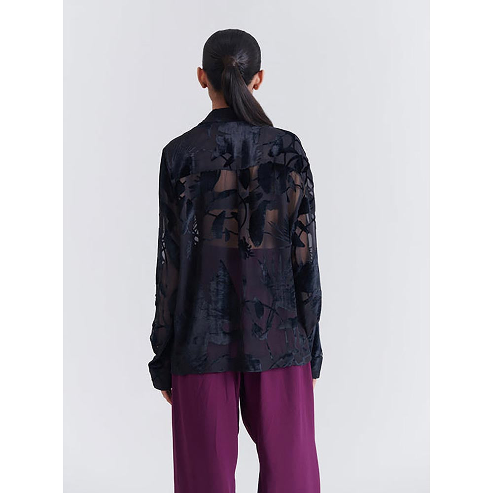 No Grey Area Black Shadow Maalai Boxy Shirt