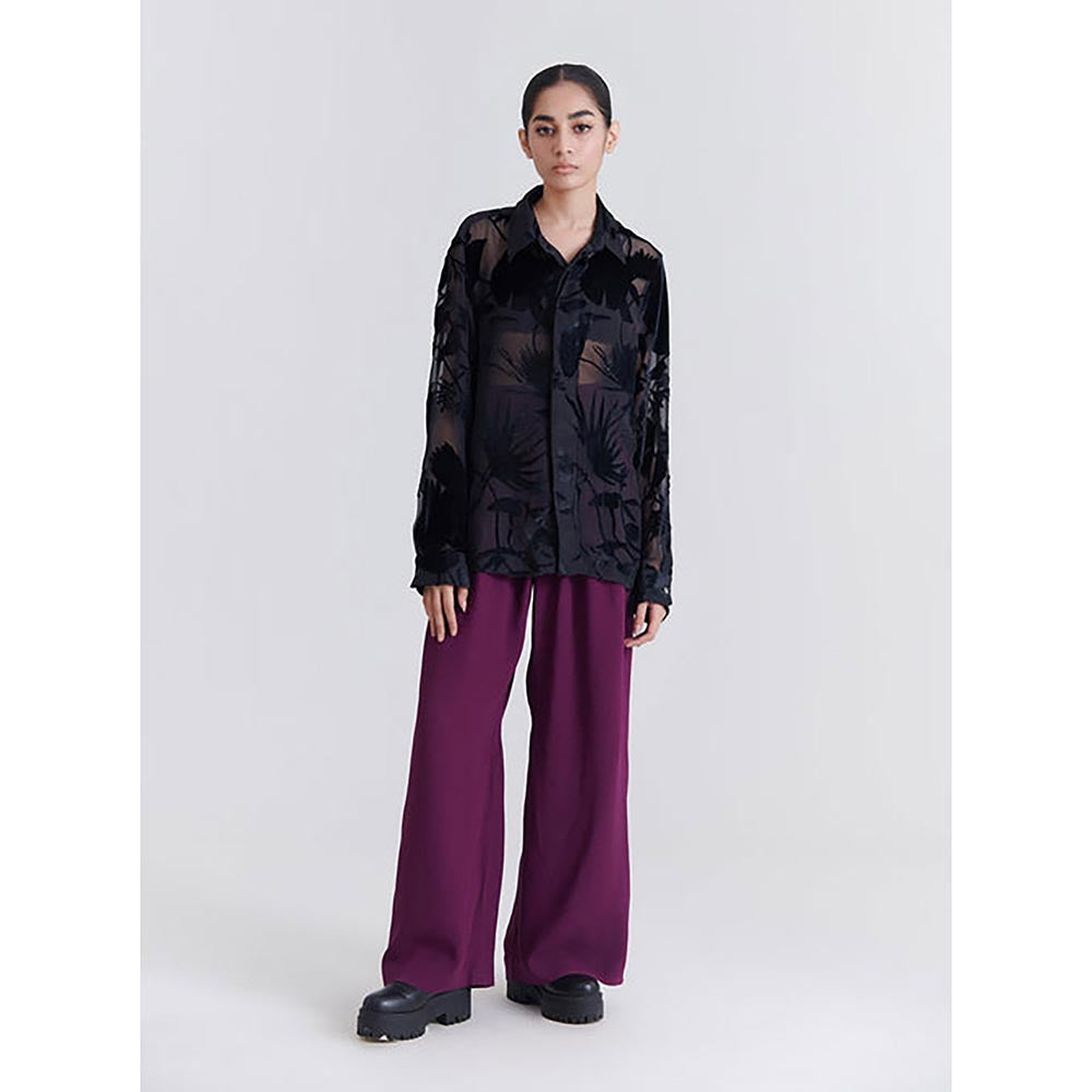 No Grey Area Black Shadow Maalai Boxy Shirt