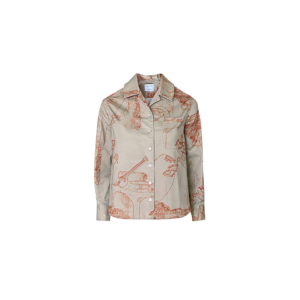 No Grey Area Grey Surrealist Outline Overshirt