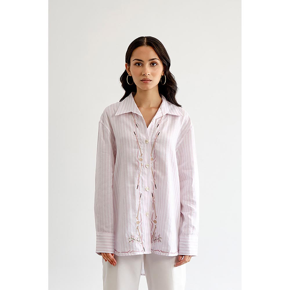 No Grey Area Pink Polo Bloom Shirt