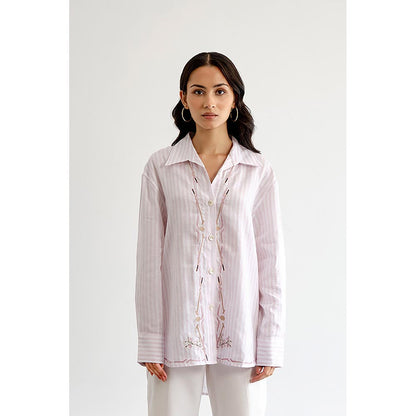 No Grey Area Pink Polo Bloom Shirt