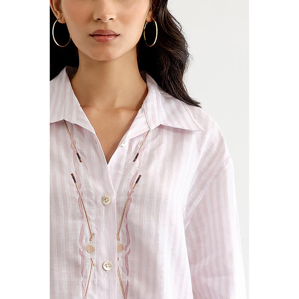 No Grey Area Pink Polo Bloom Shirt
