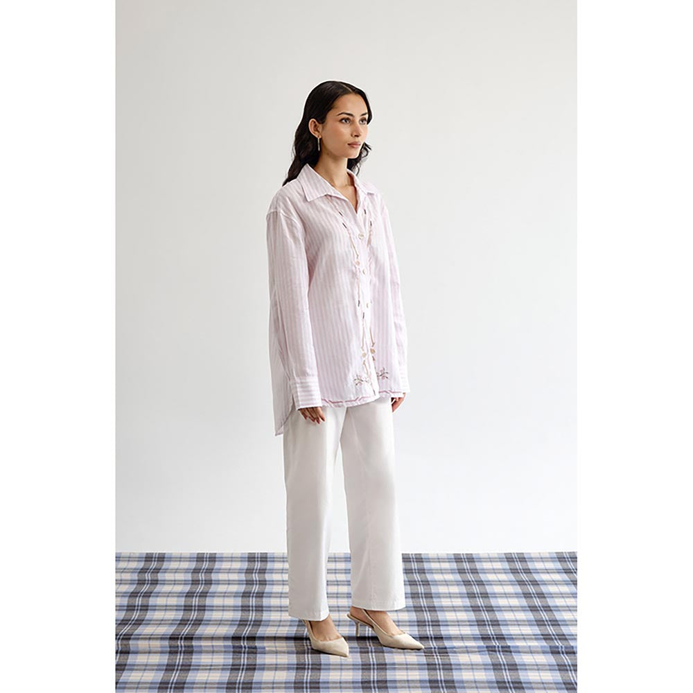 No Grey Area Pink Polo Bloom Shirt