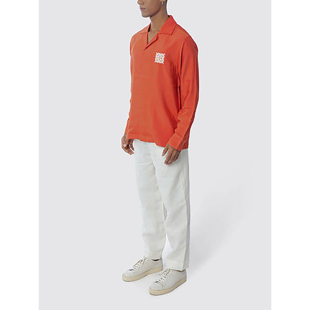 No Grey Area Orange Kolam Long Sleeve Shirt