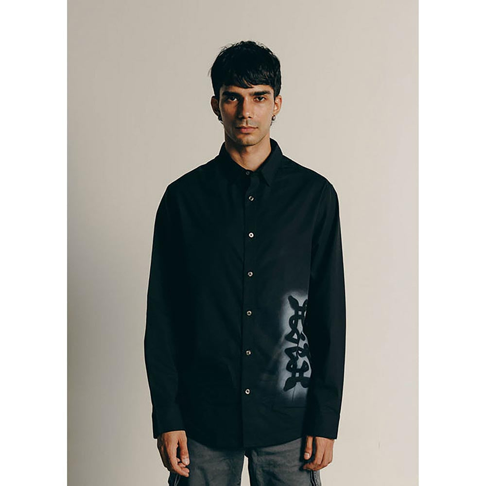 No Grey Area Green Kolam Sprayed Shirt