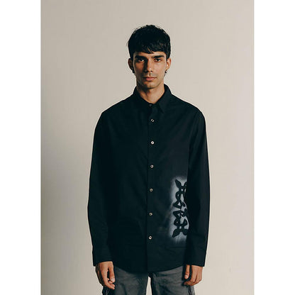 No Grey Area Green Kolam Sprayed Shirt