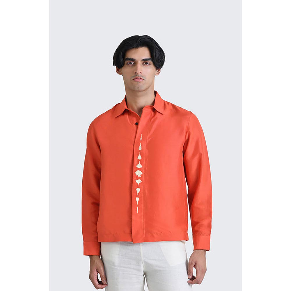 No Grey Area Orange Lily Bloom Boxy Shirt