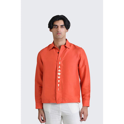 No Grey Area Orange Lily Bloom Boxy Shirt