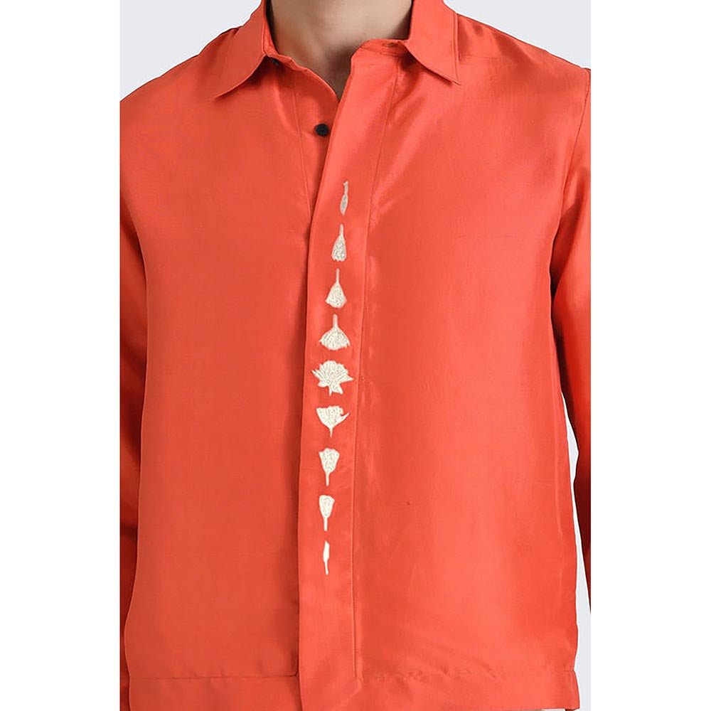No Grey Area Orange Lily Bloom Boxy Shirt