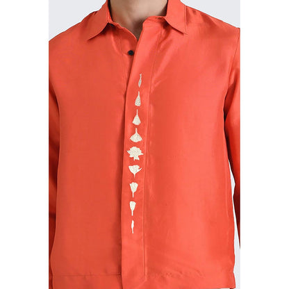 No Grey Area Orange Lily Bloom Boxy Shirt