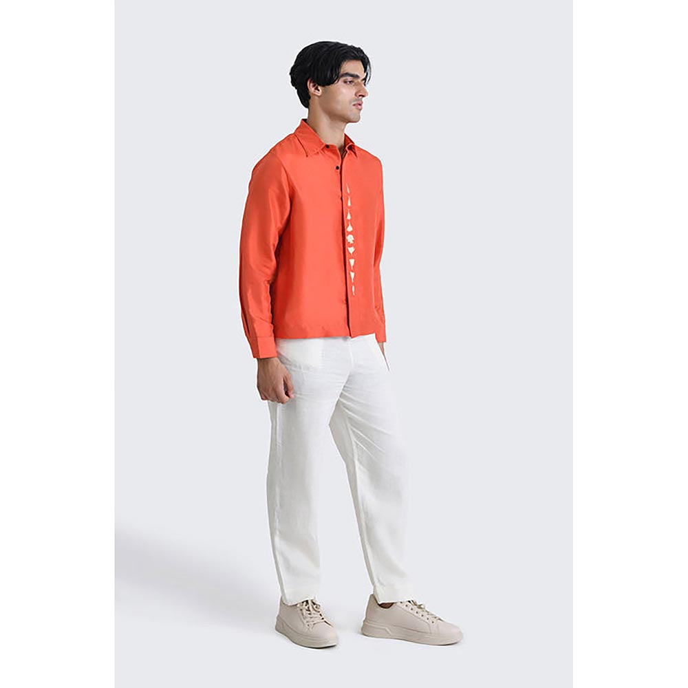 No Grey Area Orange Lily Bloom Boxy Shirt