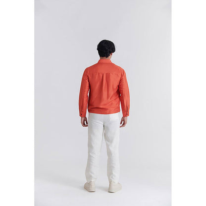 No Grey Area Orange Lily Bloom Boxy Shirt
