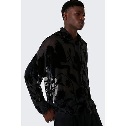No Grey Area Black Shadow Maalai Boxy Shirt