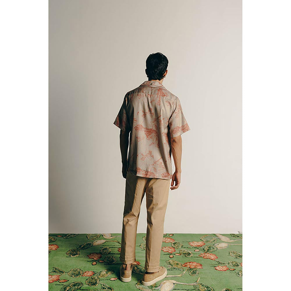No Grey Area Beige Surrealist Outline Shirt