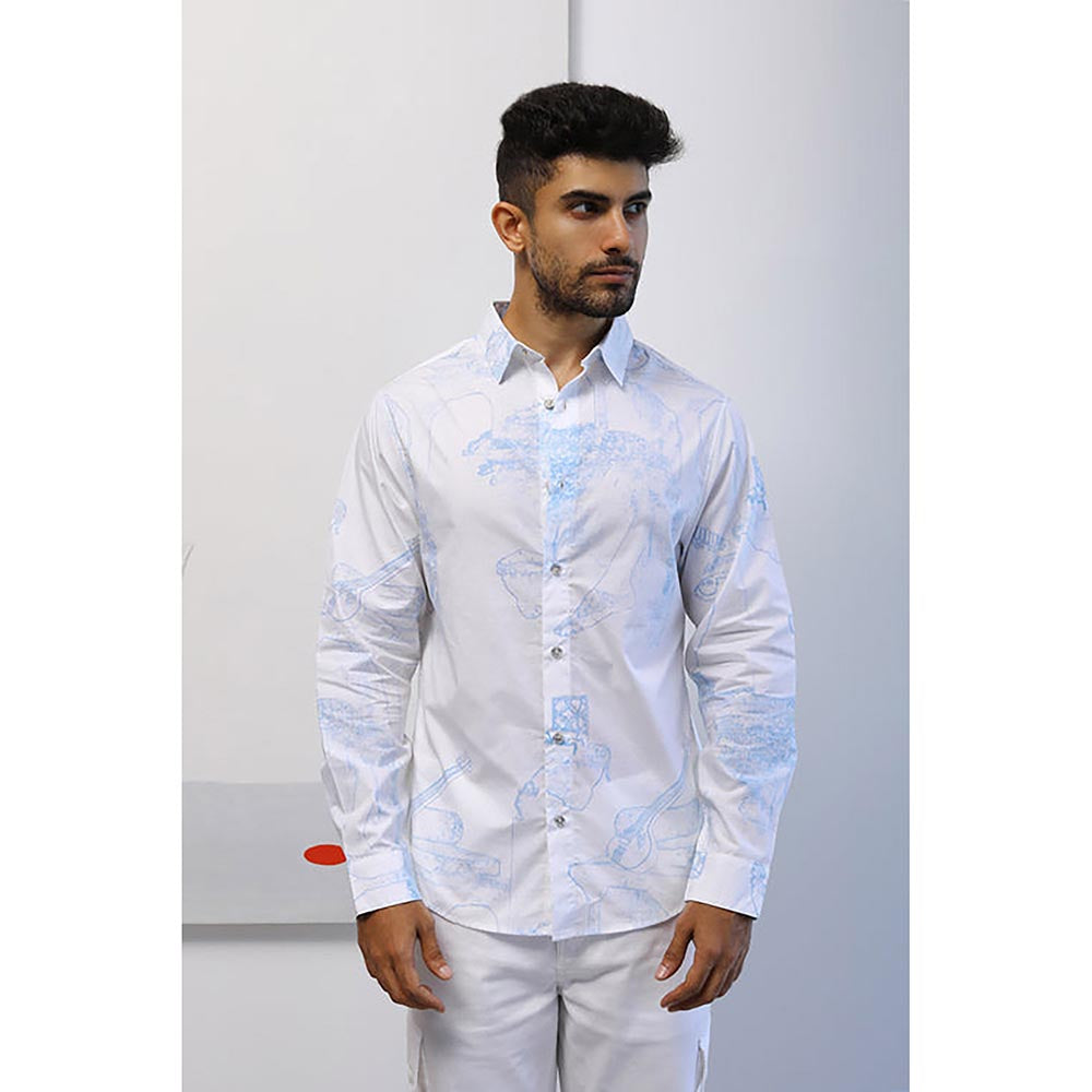 No Grey Area White Surrealist Outline Shirt