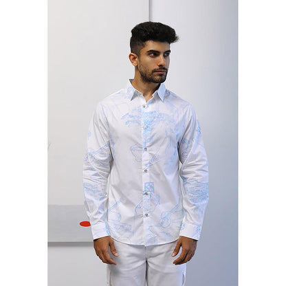 No Grey Area White Surrealist Outline Shirt