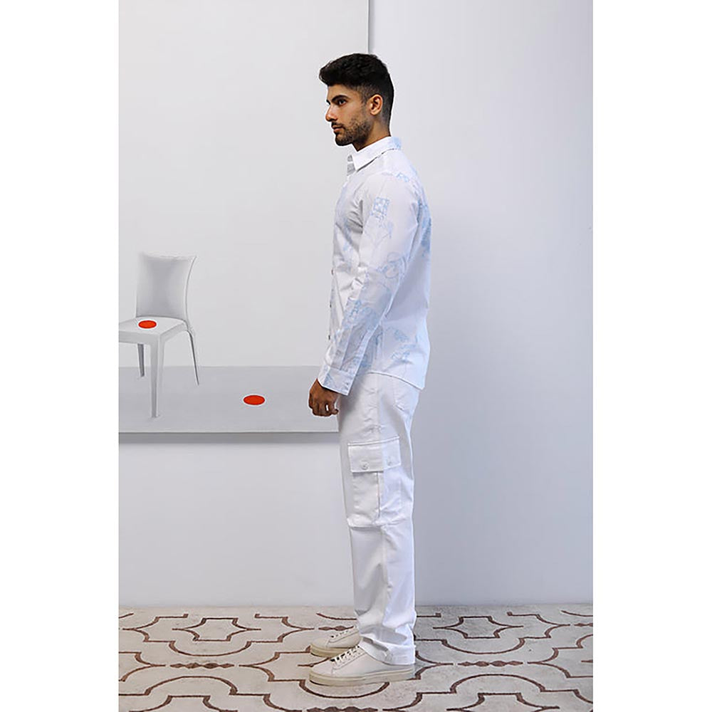 No Grey Area White Surrealist Outline Shirt